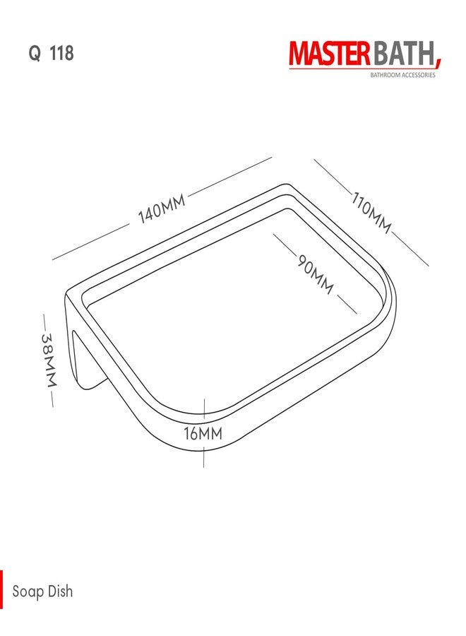 MASTER BATH حامل صابون سيراميك فاخر من ماستر باث QW118، حامل صابون من السيراميك عالي الجودة، حامل صابون للحمام، حامل صابون سيراميك فاخر يُثبت على الحائط (أبيض) - Image 4